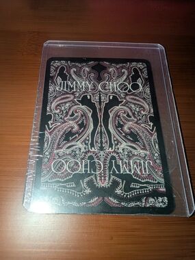 Jimmy Choo Black and Burgundy Paisley Playing Card